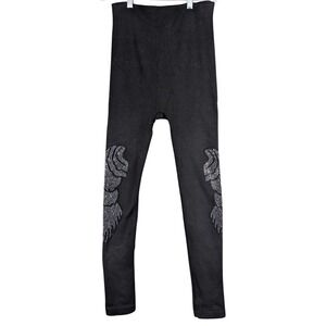 Women's Leggings Embellished Beaded Sparkly High‎ Waist Stretch Black One Size